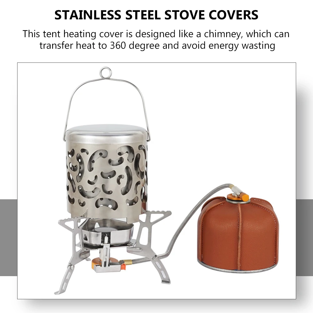 

Stainless Steel Stove Camping Heater Portable Warming Stove Cover For Outdoor Indoor Use Heat Resistant Durable Cover For All