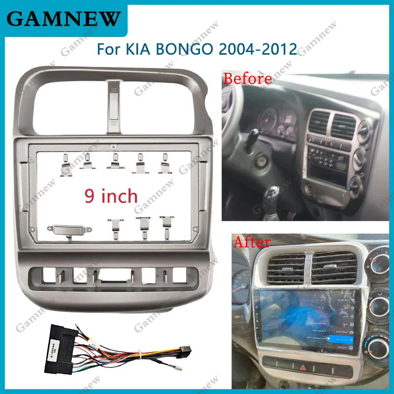 Kit pannello di montaggio per cruscotto radio Android adattatore fascia per telaio auto da 9 pollici per Kia BONGO 2004-2012