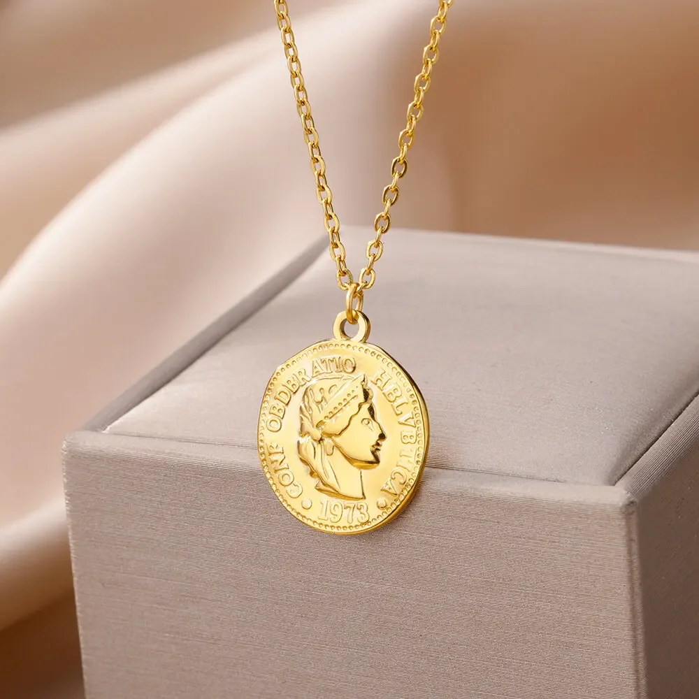 316L Stainless Steel Necklace Women Gold Color Cross Pendant Necklaces Female Aesthetic Jewelry 2024 Trendy Accessories Gifts