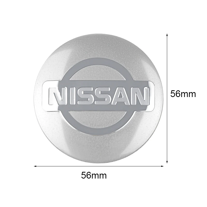 4 pezzi 56mm centro ruota auto mozzo caps adesivo emblema in alluminio per Nissan Qashqai Tiida Leaf Juke Patrol X-trail T32 GTR Nismo Nota