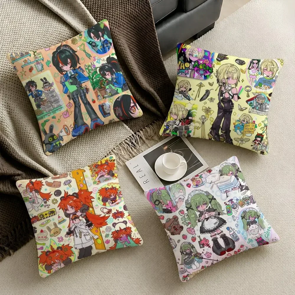 Gaming Zenless Zone Zero Collection Cushion Cover Throw Pillow Soft Short Plush Durable Colorfast Sofa Bedroom Home Decor Gift