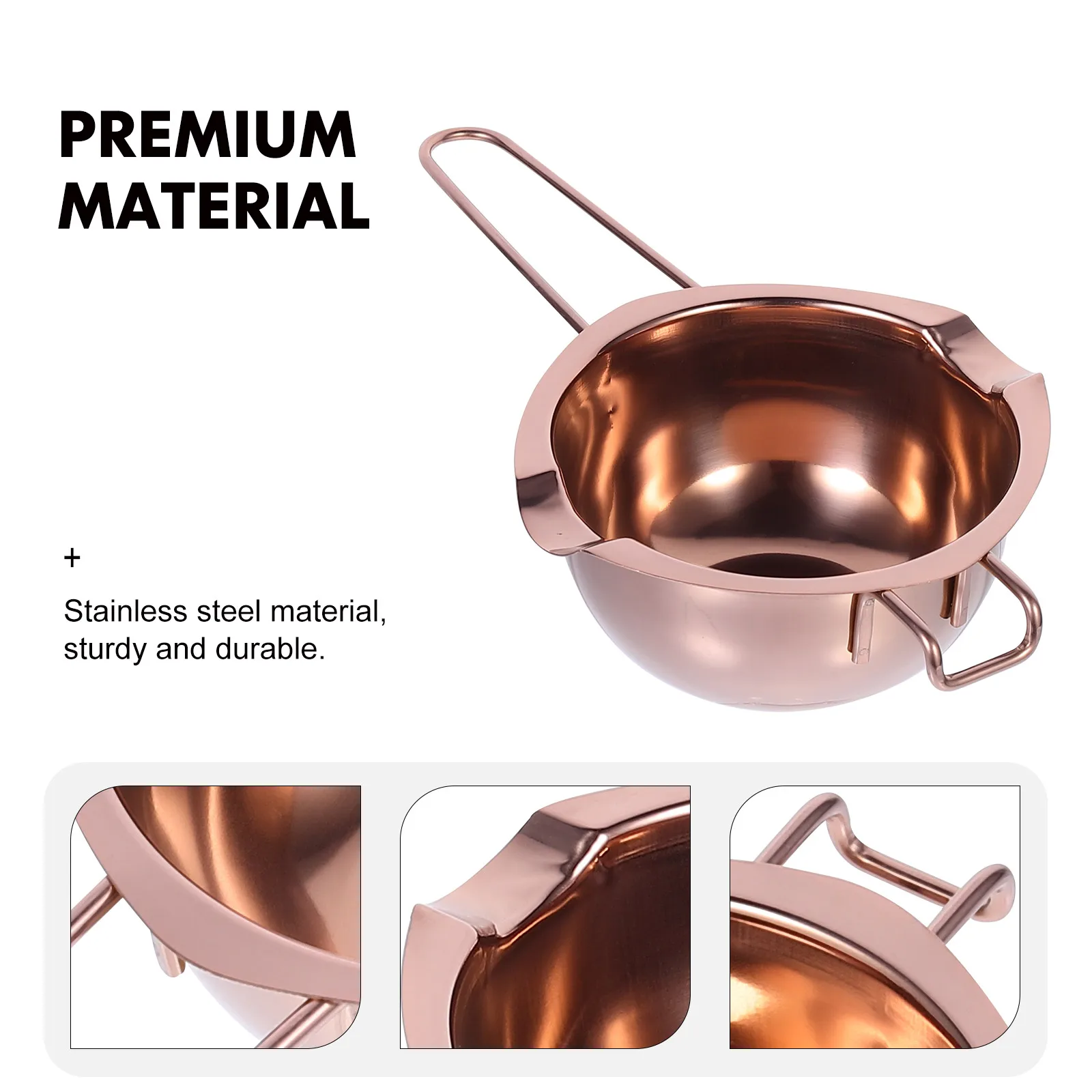 

1pc Stainless Steel Melting Bowl Chocolate Pot Easy Pour Baking Kitchen Tool Fine Craftsmanship Non Stick Clean Perfect