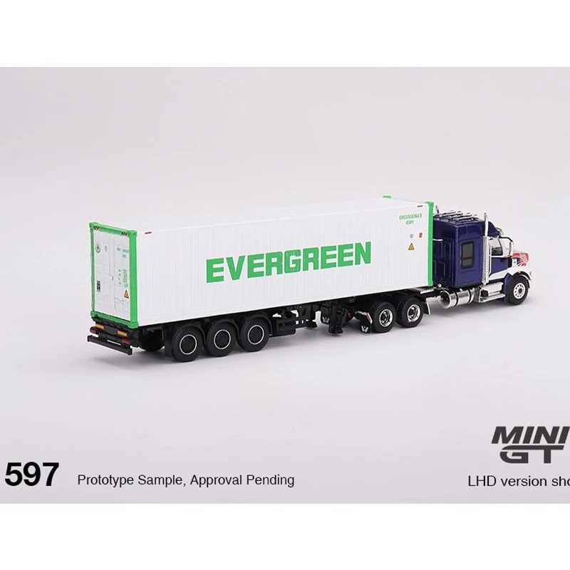 Transportador de caminhão Western Star MINIGT 1/64 com contêiner #   497 modelo de carro simulação carros estáticos liga carros modelo menino brinquedos presente