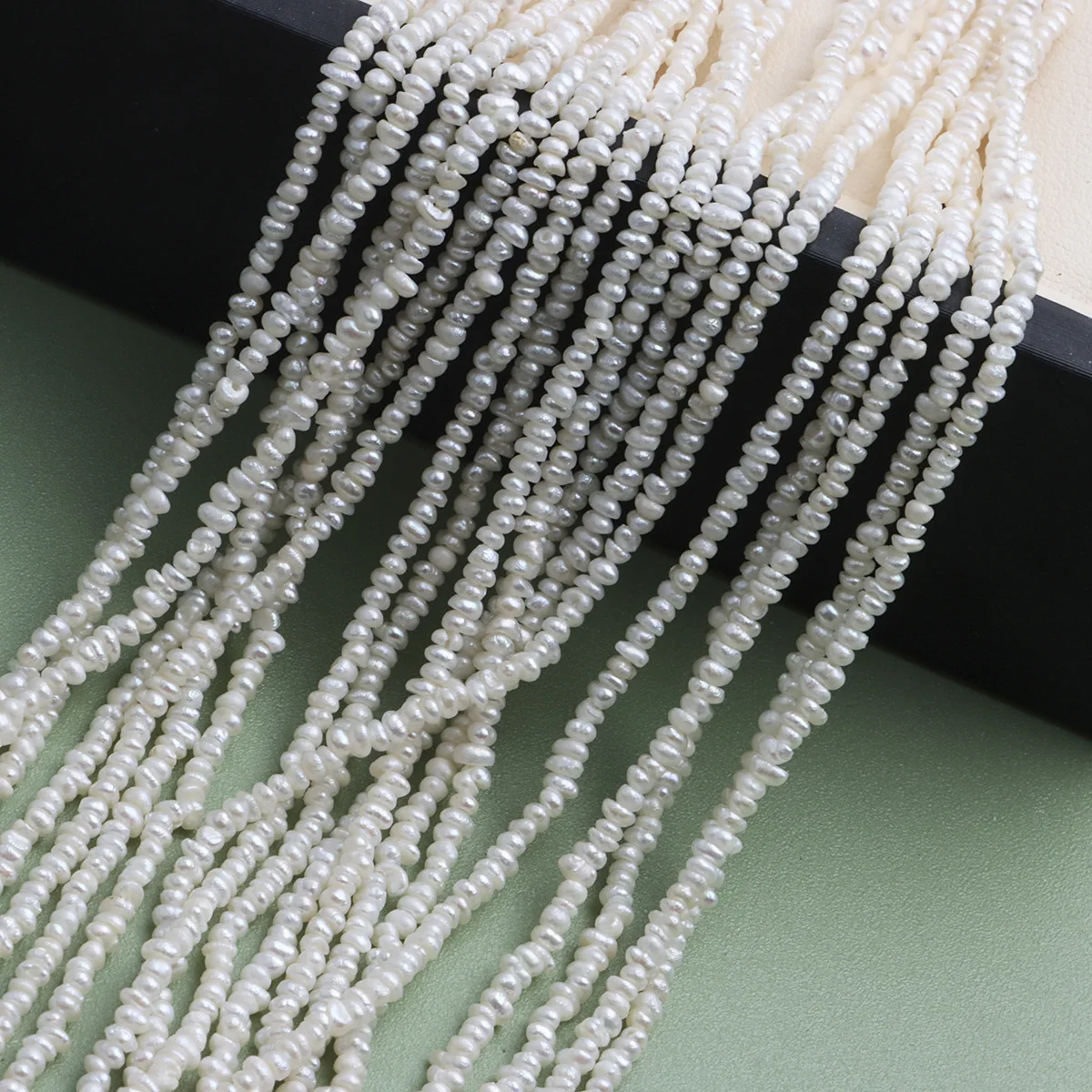 

1strand 1.8-2mm Ultra Fine Mini Irregular Small Pearl Beads Natural Freshwater Pearl Loose Bead DIY Handmade Material