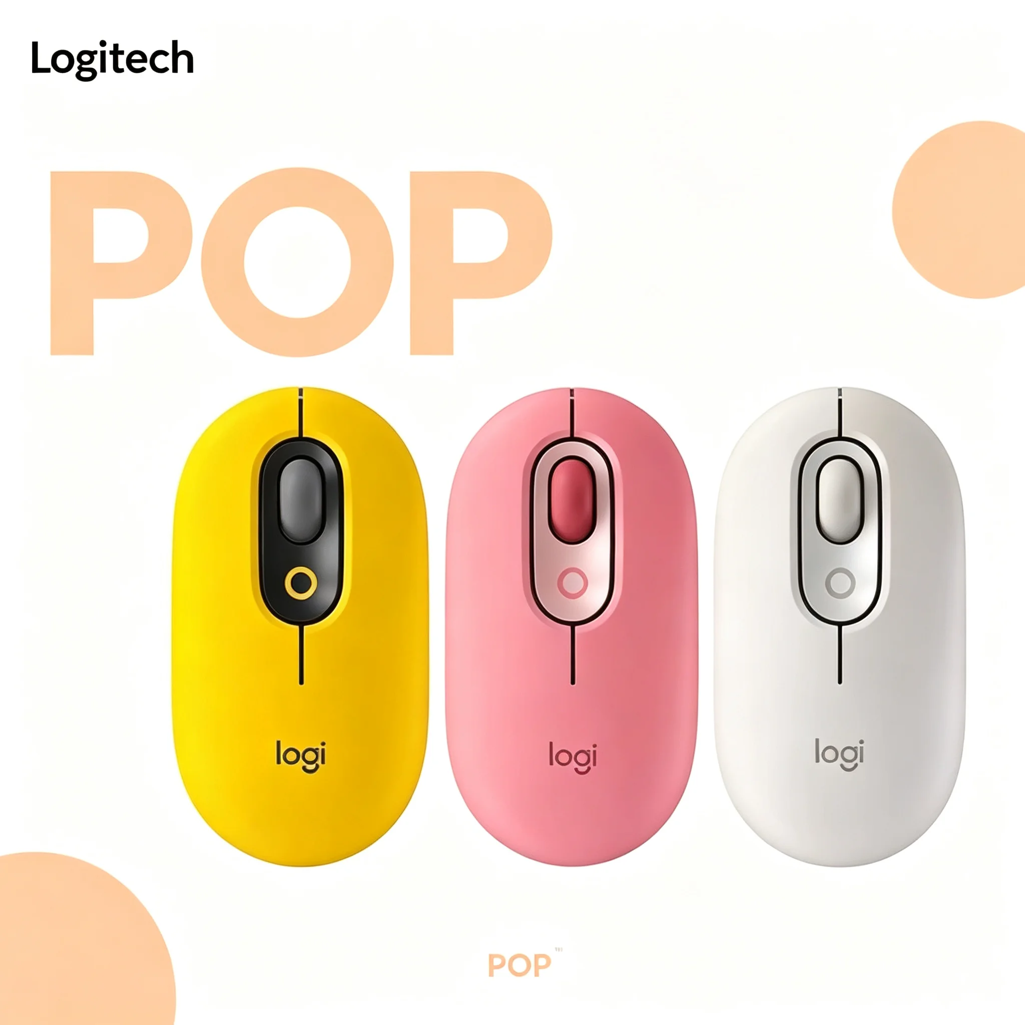 Logitech POP Mouse Silent Wireless Bluetooth Mouse Comfort Grip Mice for All Day Working