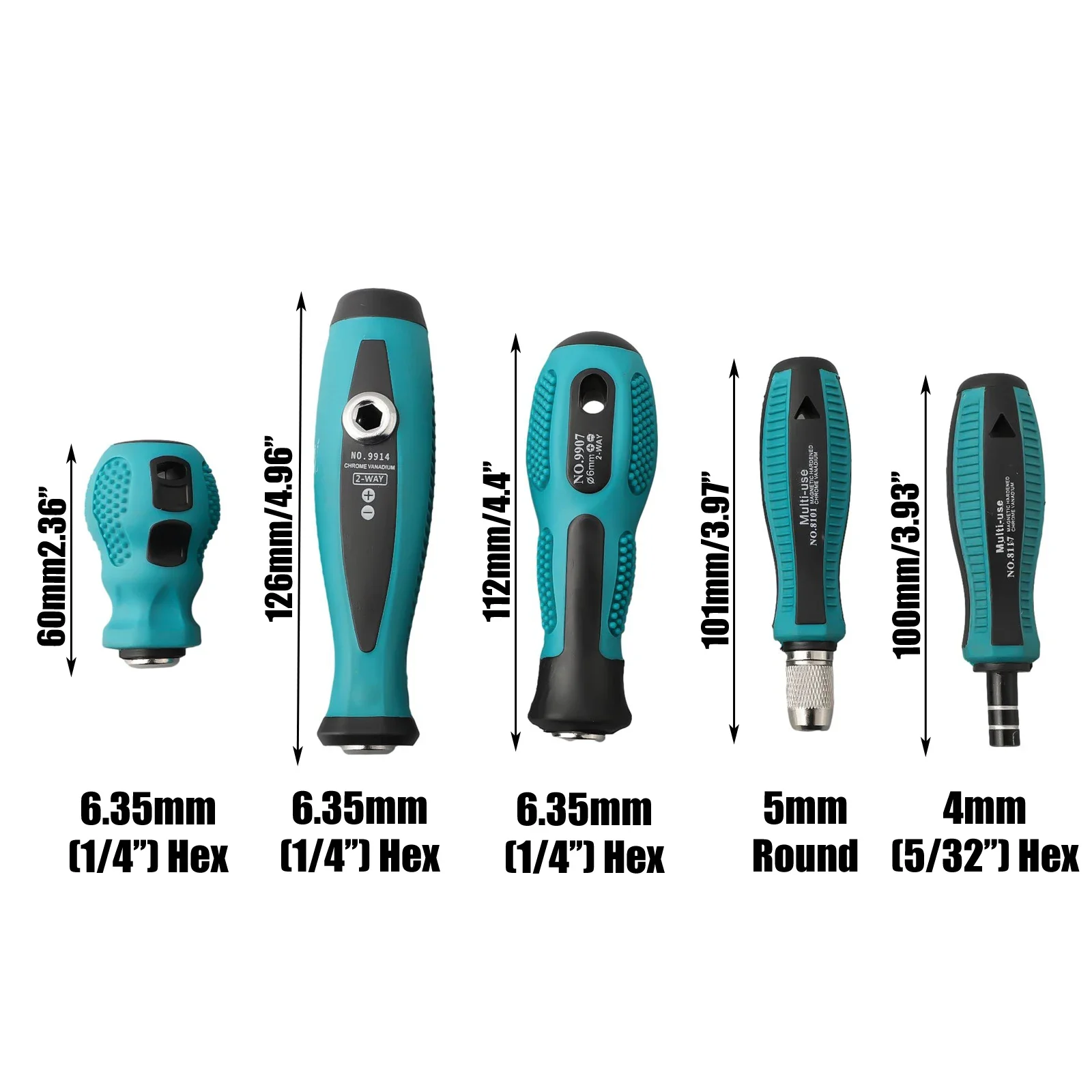 Imagem -06 - Bits Suporte Adaptador para Chave de Fenda Bit Ferramenta Chave Soquete Punho Redondo Magnético mm Hex mm