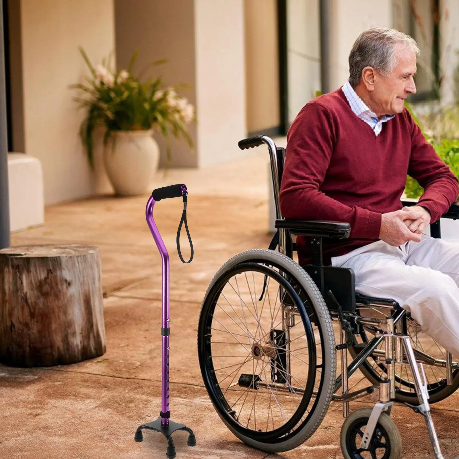 Adjustable Ergonomic Forearm Grip Cane Telescopic Lightweight Foldable Mobility Stick for Elderly Women Men Stability Walking