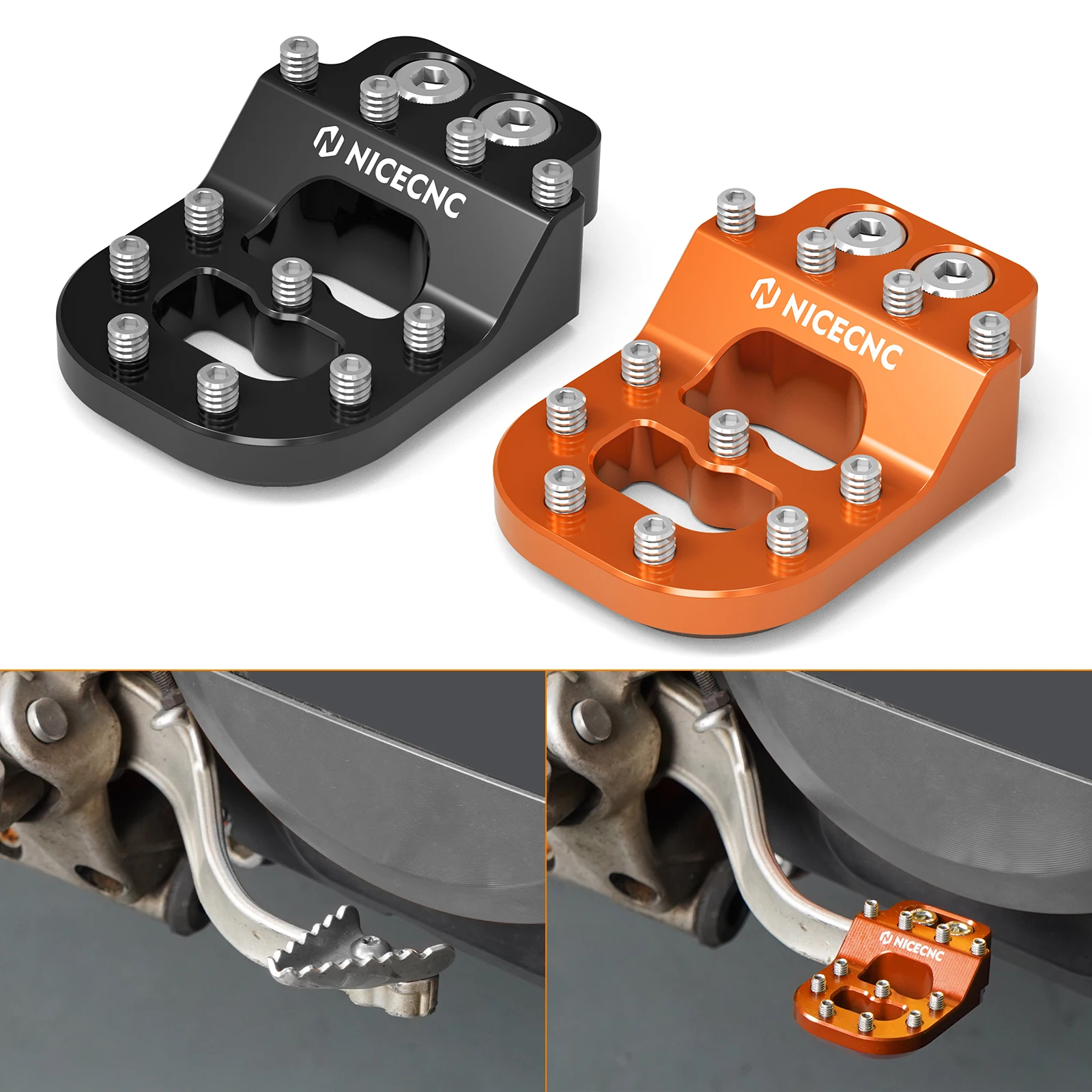 NICECNC Stepped Brake Pedal Tip for KTM 690 Enduro R 690 SMC R 390 790 890 Adventure/R 1290 Super ADV R S Husq 701 SM 701 Enduro