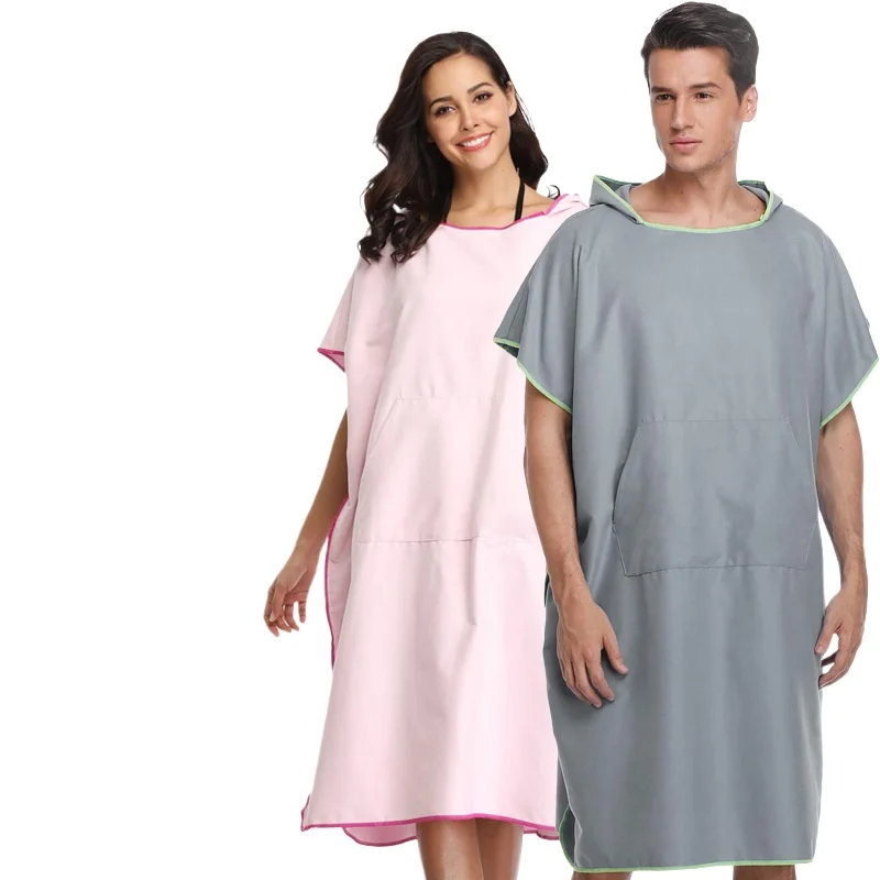 

Quick-drying Changing Robe Quick Dry Bathrobe Hooded Absorbent Bath Towel Swimming & Fitness Super Absorbent Bathrobe