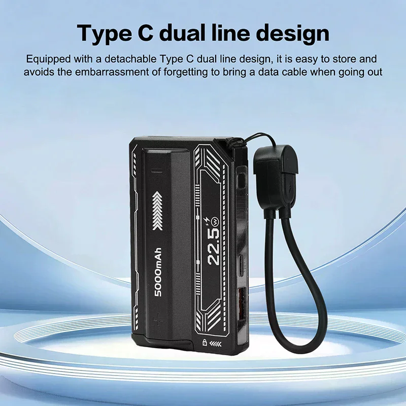 

21700 Power Bank Case PD 20W Fast Charging Detachable DIY Battery Case Built-in Cable Battery Box