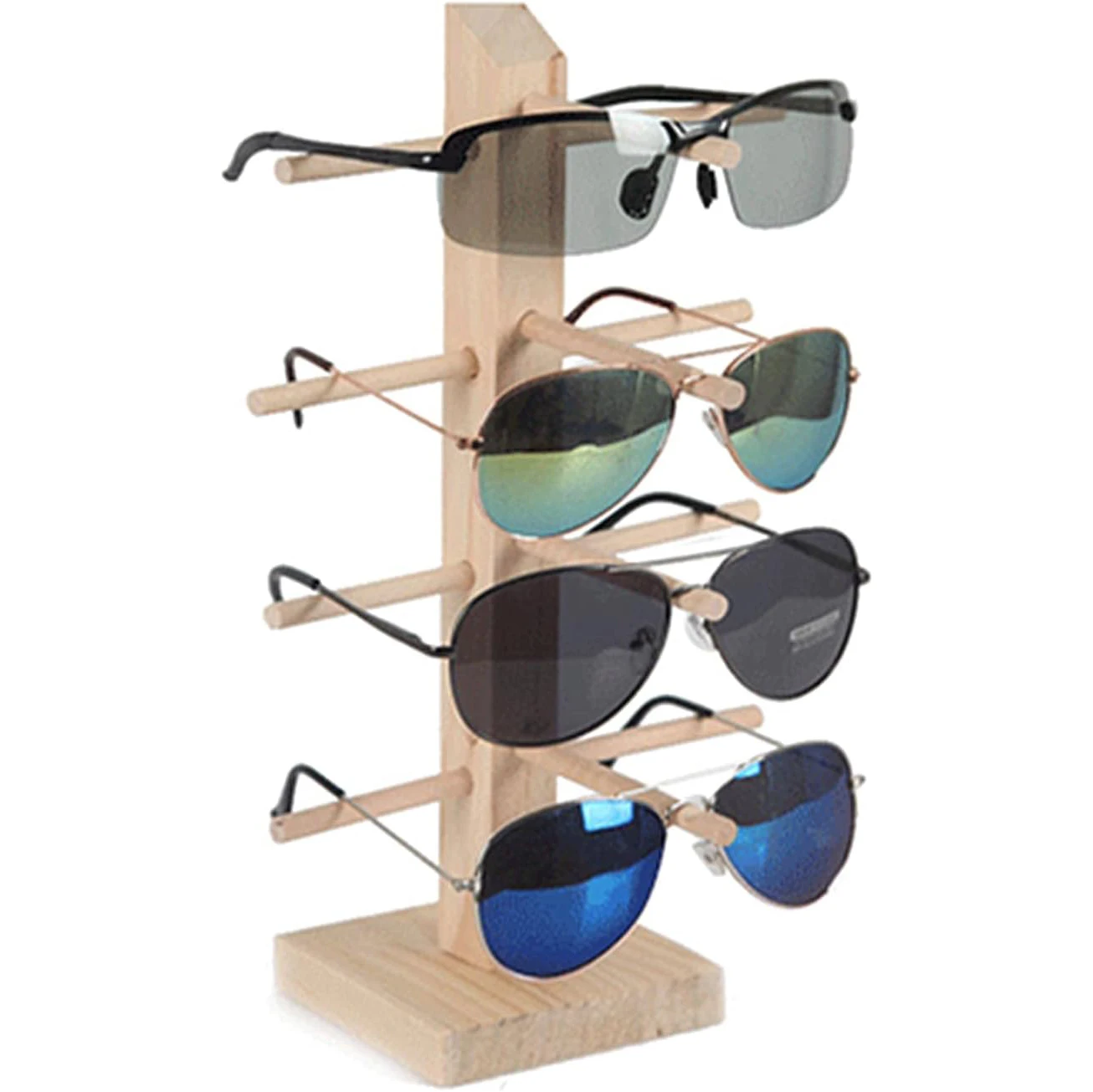 

Creative Multilayer Wooden Sunglass Display Stand Holder Eyeglasses Storage Rack Window Counter Showcase Glasses Shelf Organizer
