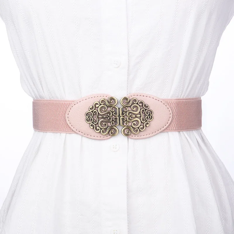 Women\'s Elastic waistband Retro stretch wide Belt for Girl Fashion Accessory Suitable for pairing with skirts, pants, Dress, win