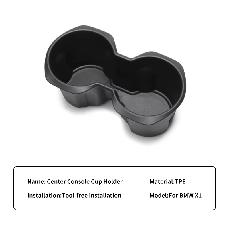 TPE Car Central Cup Drink Holder For BMW X1 U11 2023 Auto Car Centre Controls Armrest Storage Box Organizer Interior Accessories