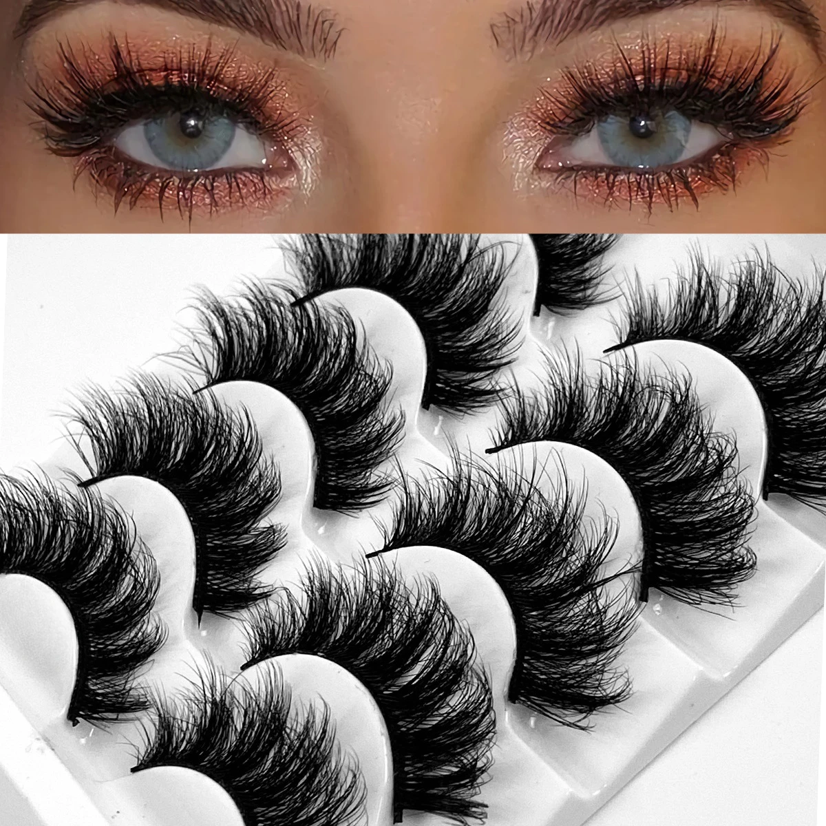 3 Stil 5 Paare natürliche 6d Nerz Wimpern weiche falsche Wimpern Kreuz unordentlich dichte Wimpern Verlängerung Make-up Faux Cils Maquill aje