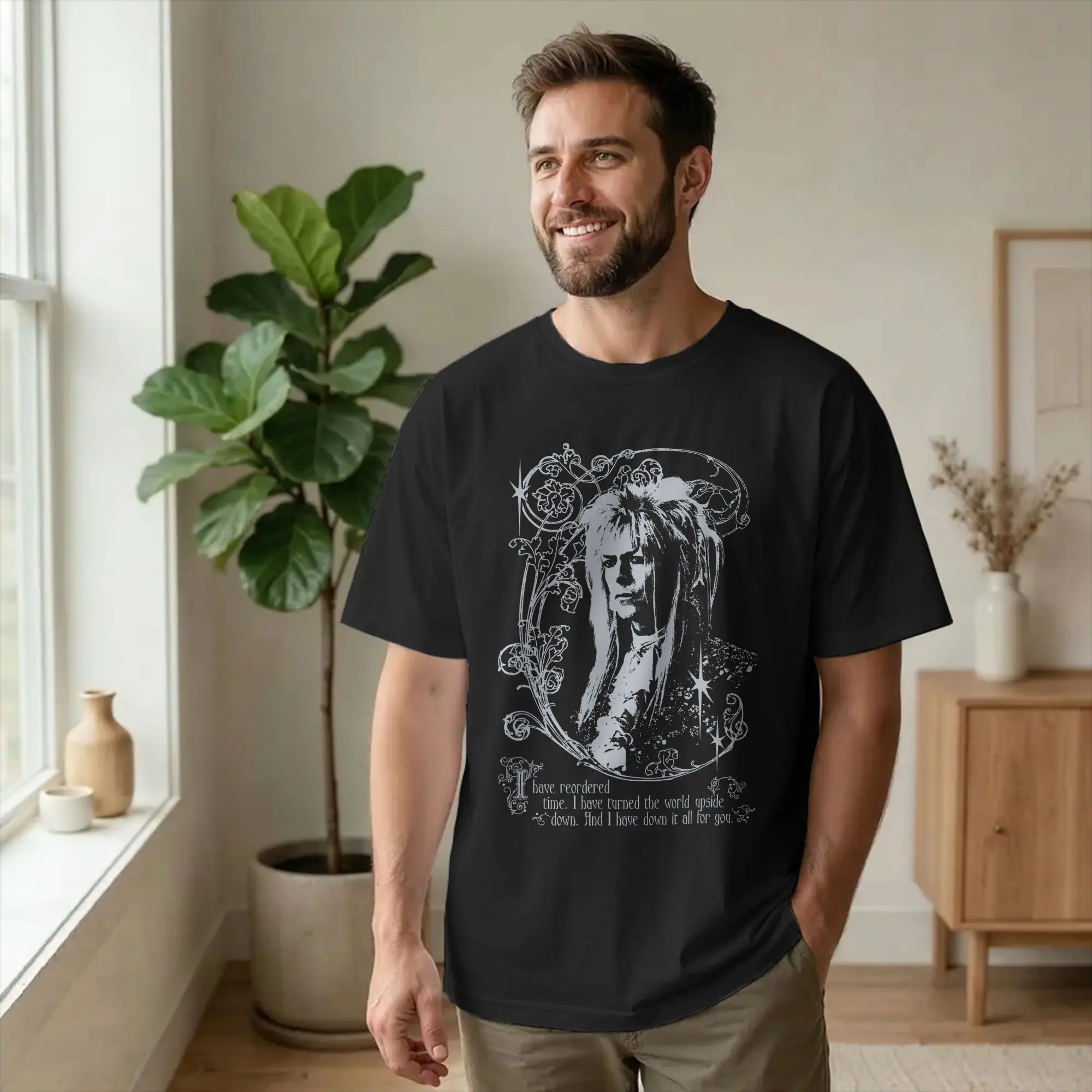 Labyrinths Jareth Move The Stars for No One T Shirt Men Cotton Amazing T-Shirt Round Neck Tees Short Sleeve Clothing Original