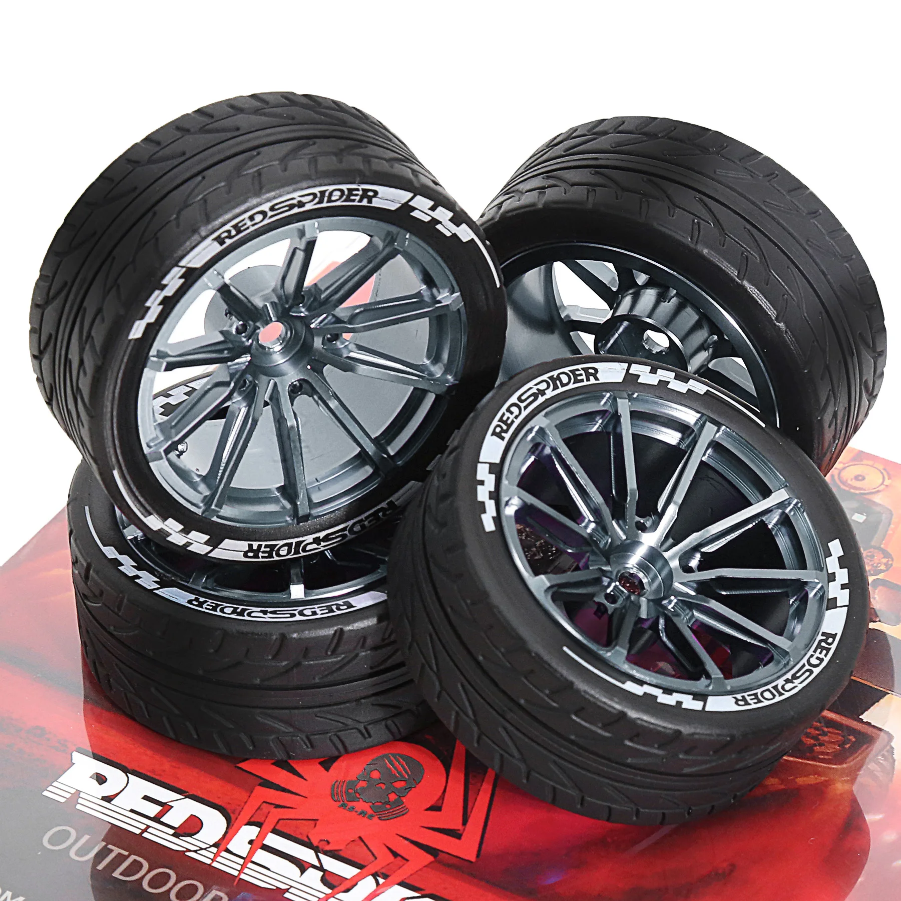 1/10 Metalen RC On-Road Wielbanden 2.55 "OD 12mm Hex voor 1/10 Tamiya TT01 TT02 XV02 XV01 WLtoys HSP Kyosho WR8 RedCat Sakura HPI
