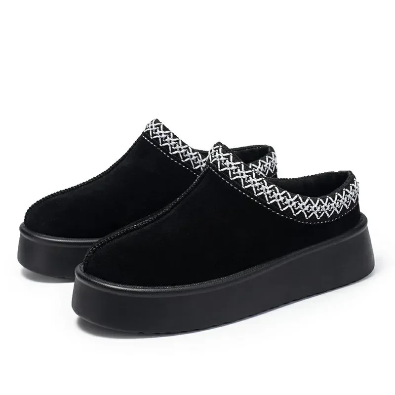 مصمم الدافئة أفخم حذاء من الجلد النساء عالية الجودة فو الجلد المدبوغ منصة أحذية للنساء ضوء الراحة النساء النعال حذاء مسطح #4