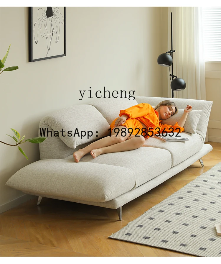 YFY multifunctional sofa modern simple deformation rotating backrest small apartment straight row fabric sofa