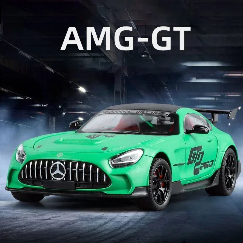 1:24  AMG GT Alloy Superscar Diecast Metal Scale Model Vehicles Sound＆Light Collection Childrens Toy Gifts