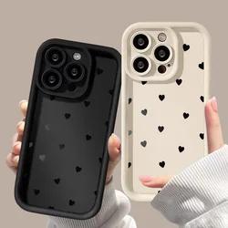 Etui z płynnego silikonu na iPhone'a 11 Etui na iPhone'a 16 Pro Max 15 14 11 12 Xs X XR 7 8 Plus SE 2020 Funda Love Heart Shockproof Cover