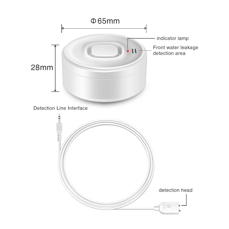 1 Set Smart WIFI Water Leak Detector 100dB White Loud  Alarm Real-Time App  Alerts For-Easy Setup For-Home Safety With  Parts