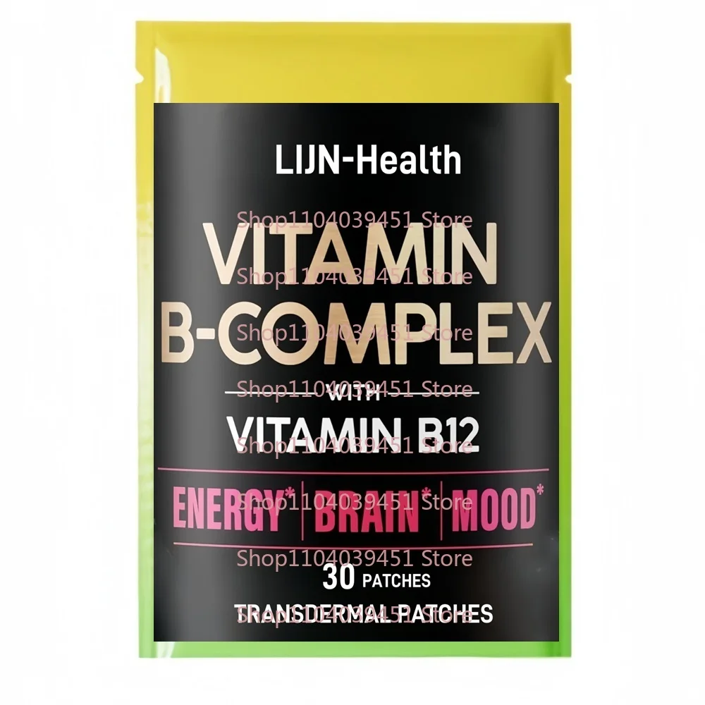 30 Patches Vitamin B Complex Transdermal Patches for Women & Men B Complex with Vitamin C Choline - Energy, Brain & Mood