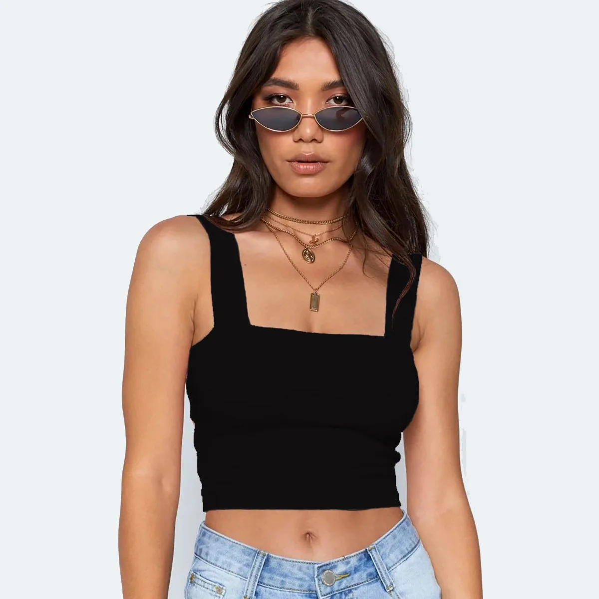 hot sale summer new fashion women's T-shirt sexy crop top vest image 3