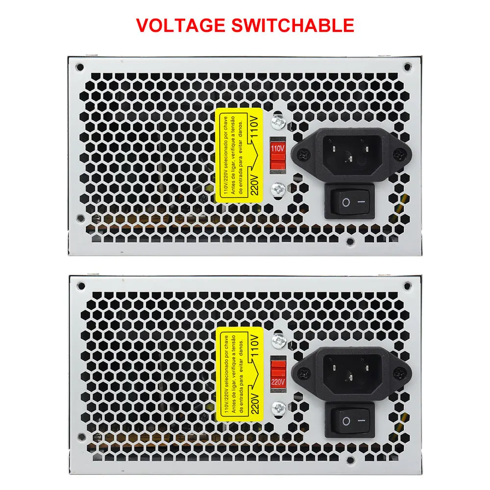 500W ATX PSU Ultra Silent Gaming PC Power Supply with 12cm Quiet Fan For Gamers & Creators