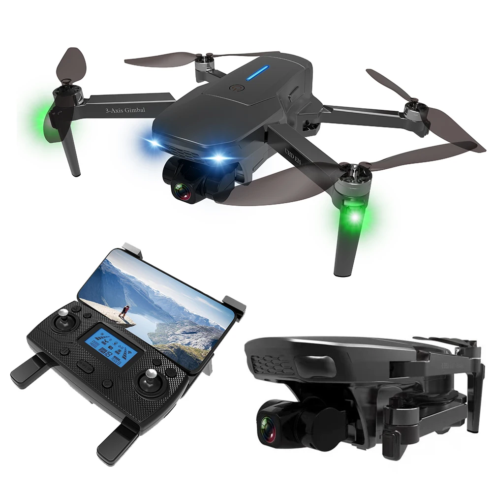 Professional photography foldable Optical flow 2.4G/5G/GPS 2.7K 3Axis Gimbal brushless adult Drone with camera