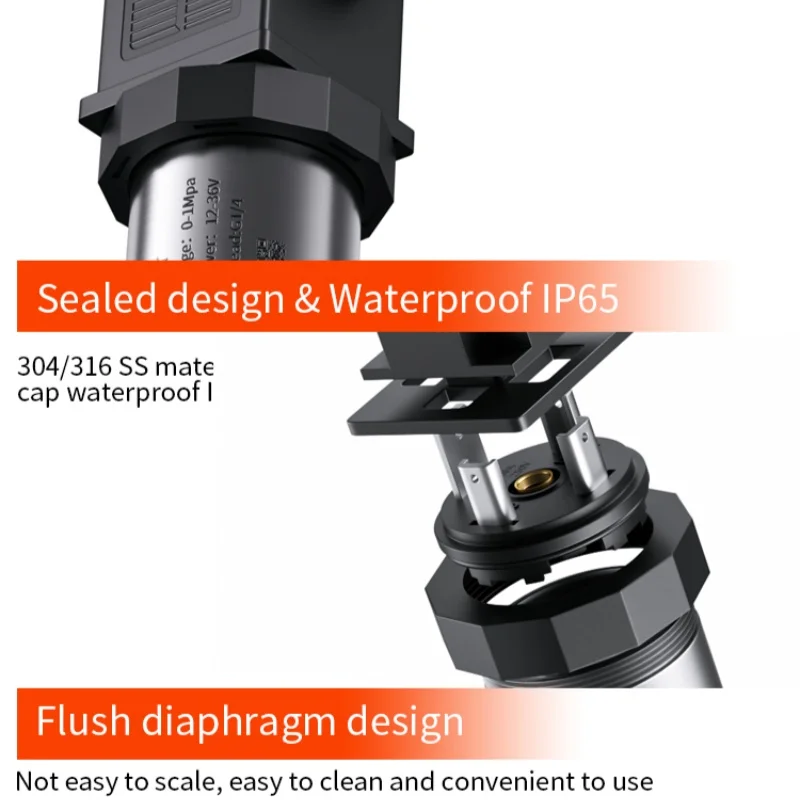 0.1bar 1bar 10bar 10Mpa شقة الحجاب الحاجز الضغط الارسال 4-20mA 0-10 فولت الحليب الغراء خزان الصحية الغذاء الصف فلوش RS485 #2