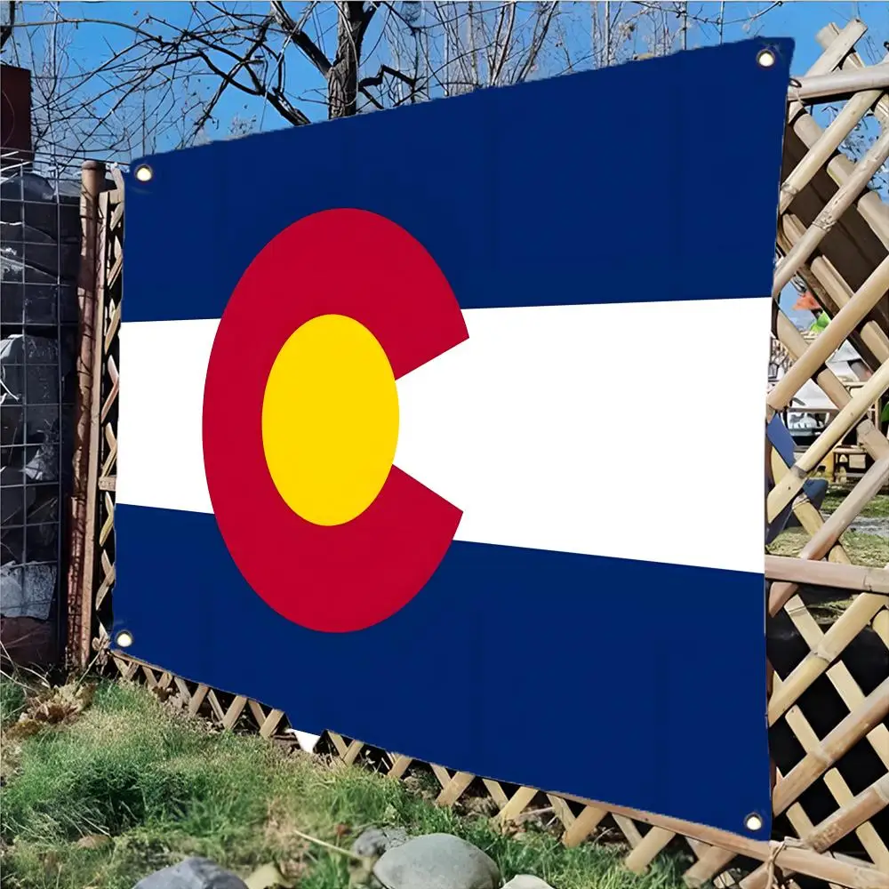 state geography C-Colorado Flags Edgeless four-ring hanging decor indoor outdoor compatible easy for hanging display