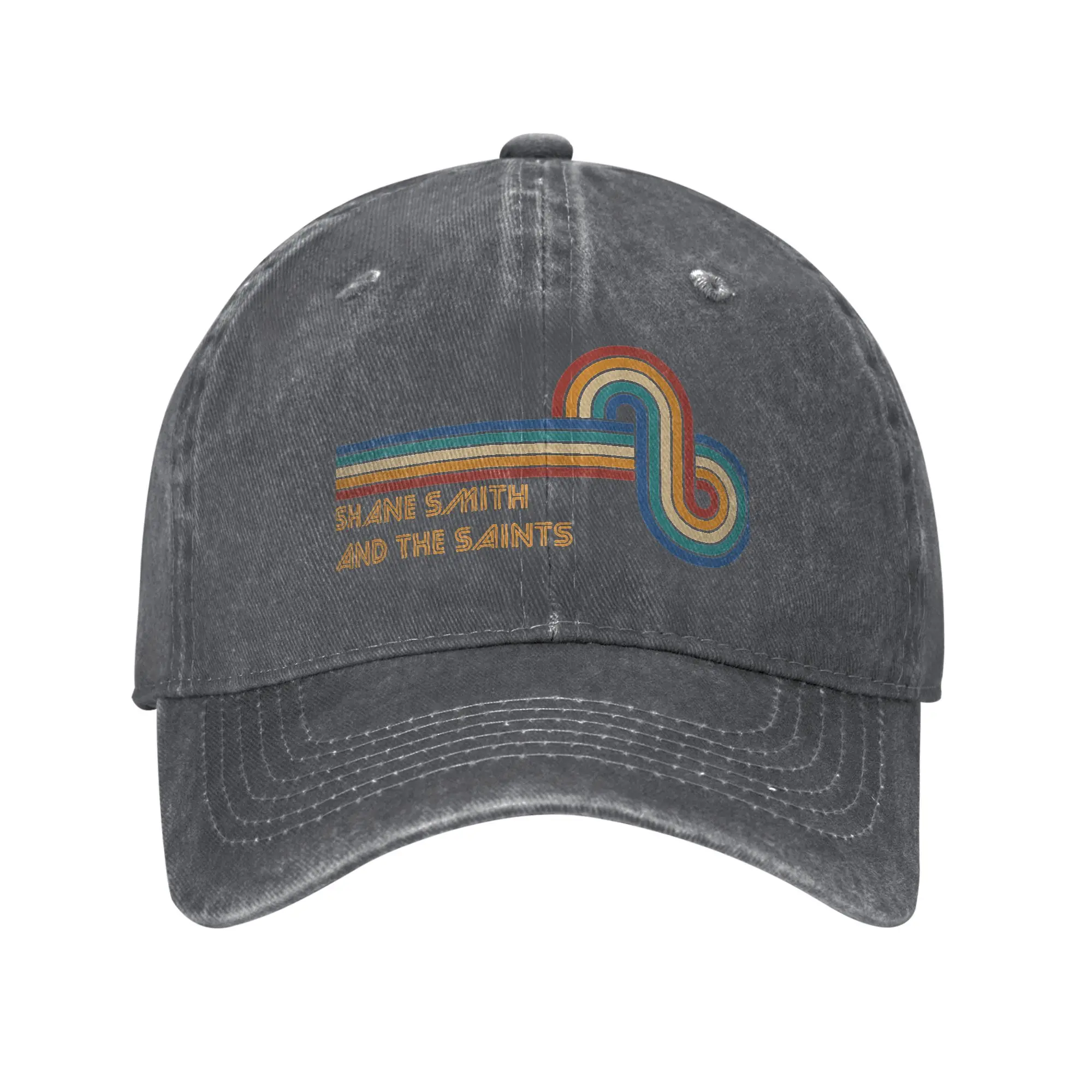 Fashion Shane Smith And The Saints Band MUSICAL NOTE baseball cap  Distressed Denim Hat Cap Female