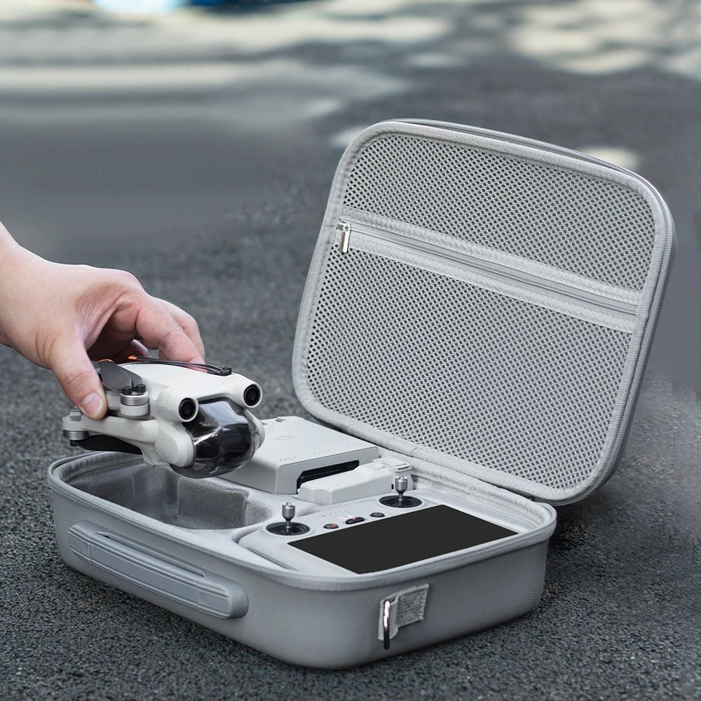 XFJI Tragetasche für DJI Mini 3/Mini 3 Pro Aufbewahrungstasche Koffer Mini 3 Drohnenzubehör Handtaschen PU spritzwassergeschützte Umhängetasche – Detail 11