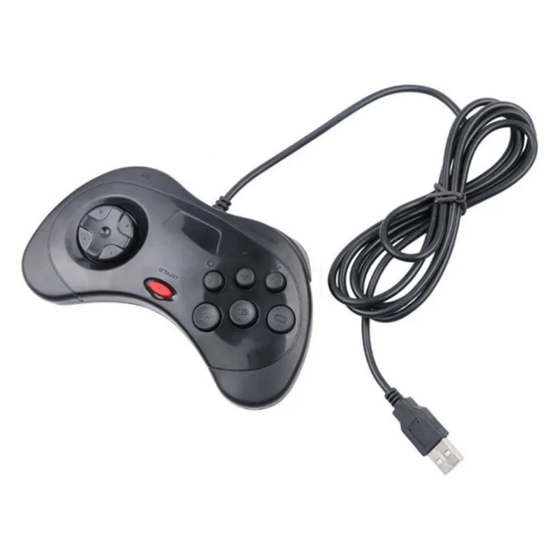 1pcs new Wired USB Gamepad Classic Controller Joypad For Saturn System Style For PC Sega Retro Handheld