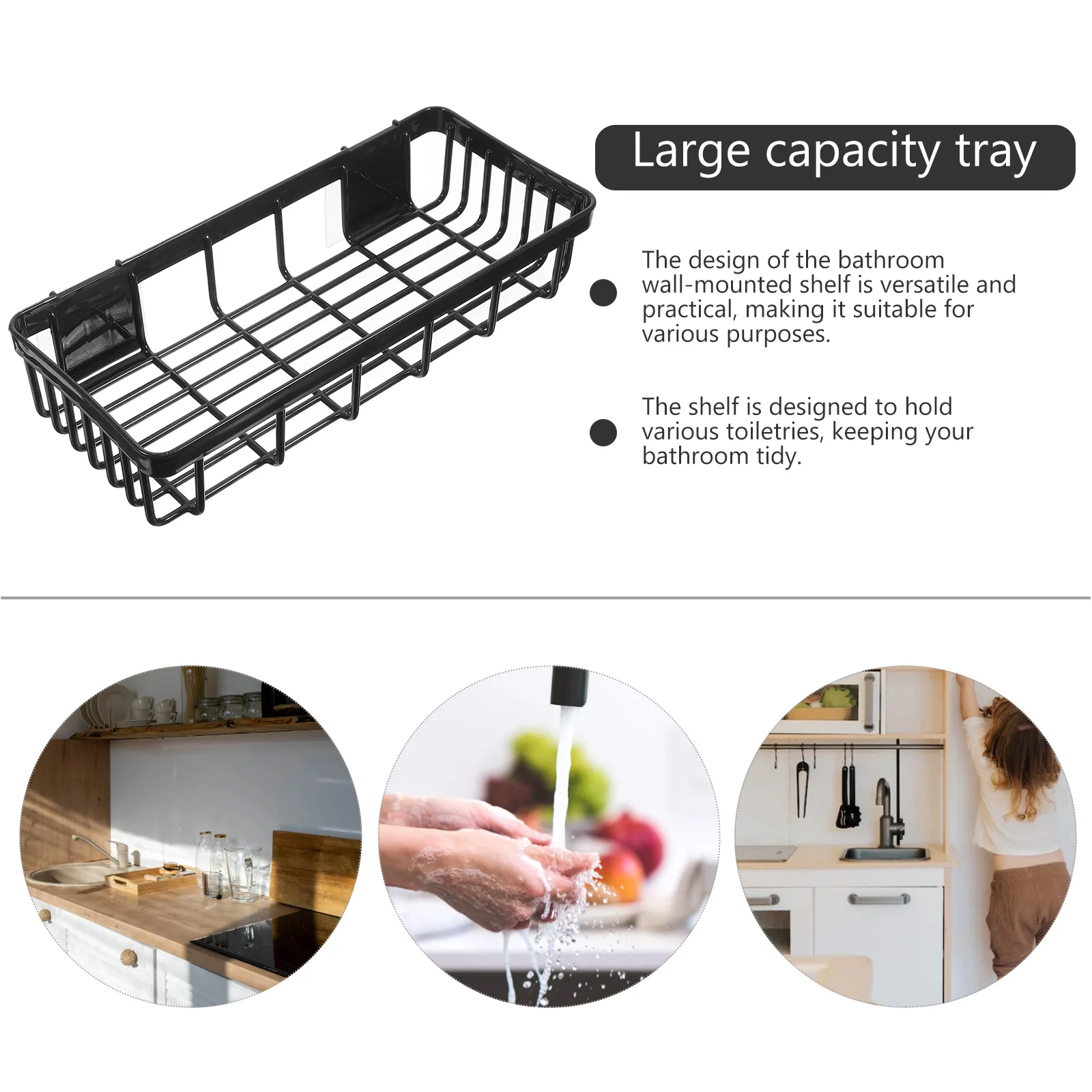 HOEscalOrganisateur de toilette en plastique monté T1, confrontation murale, organisateur de cuisine