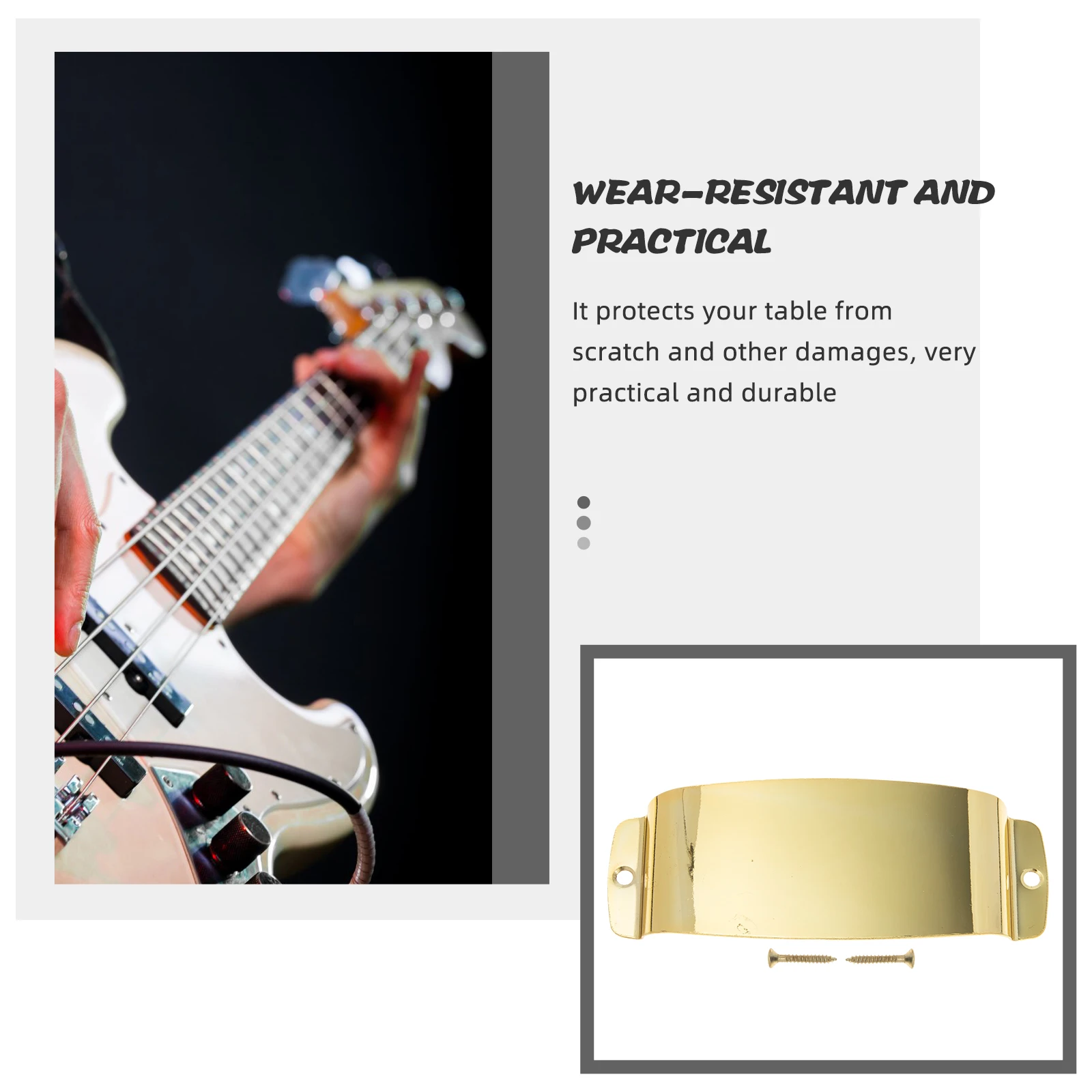 

Professional Pickup Cover Bass Bridge Protective Instrument Portable Golden Metal