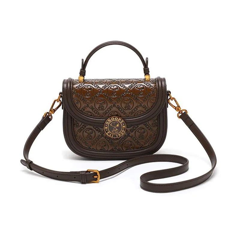 

Kawaii Snoopy Leather Shoulder Bag Purse for Women Cartoon Crossbody Bags Underarm Bag Small Square Satchel Handbag