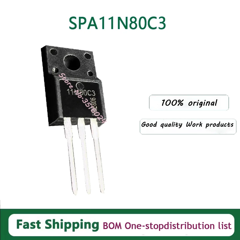 10PCS/lot  11N80C3 SPA11N80C3 TO-220F  800V 11A 100% NEW