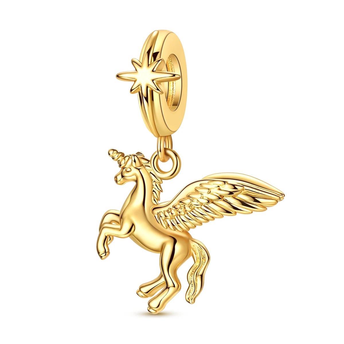 

Charm 925 Silver Gold Unicorn Pendant Fit Original Bracelet Necklace Diy For Lady Jewelry