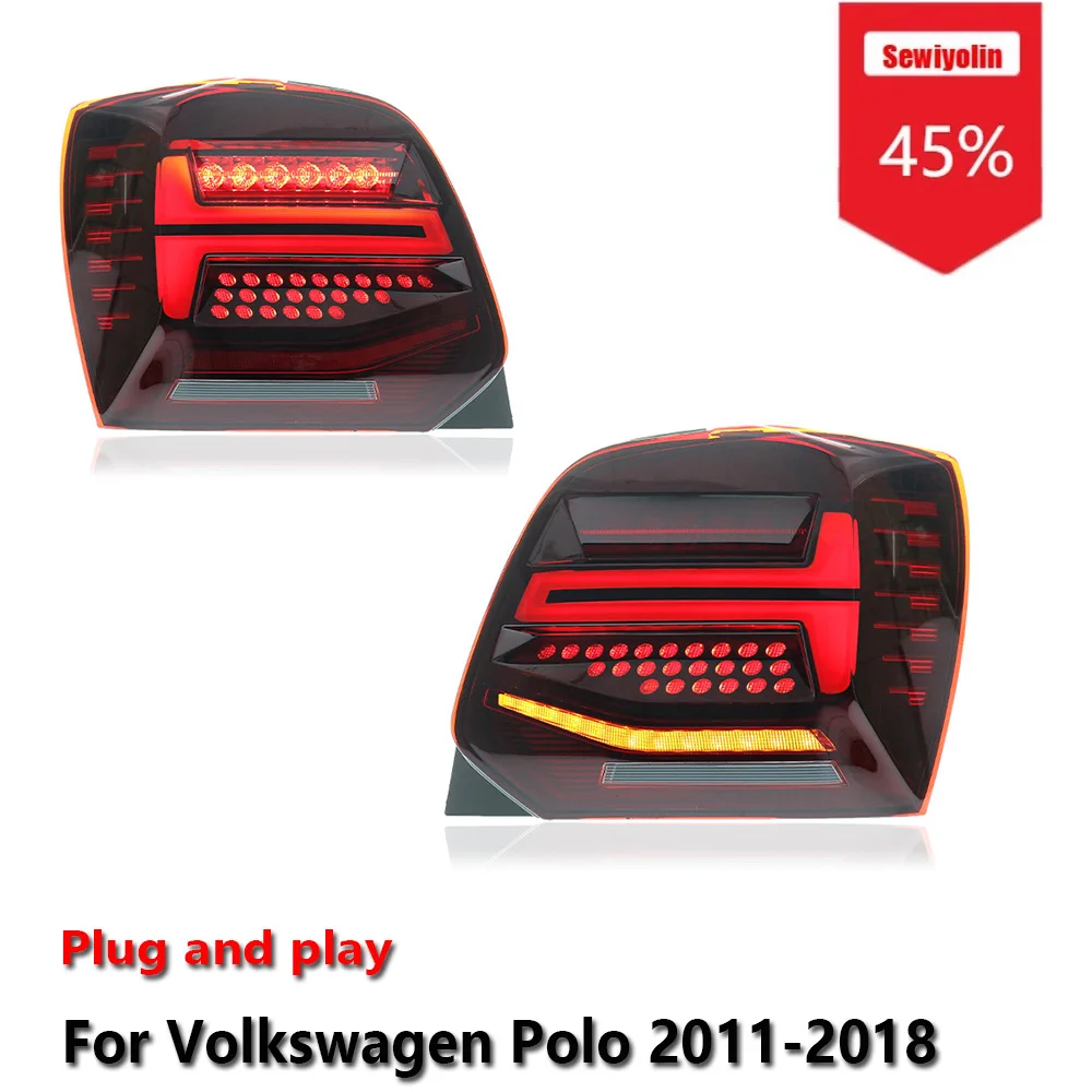 

Sewiyolin автомобильные светодиодные задние фонари аксессуары для Volkswagen Polo 2011-2018 DRL тормозной указатель поворота Plug and Play