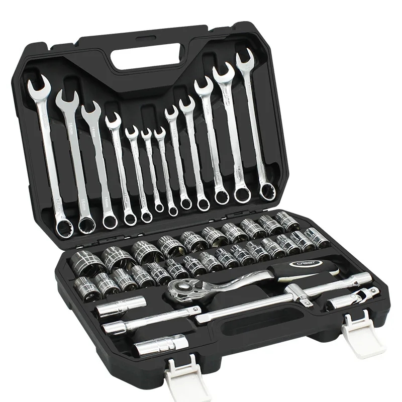 102043  Reide Car Repair Socket Tool Set 8-32mm Car Repair Big Fly Ratchet Quick Wrench Multi-function Combination
