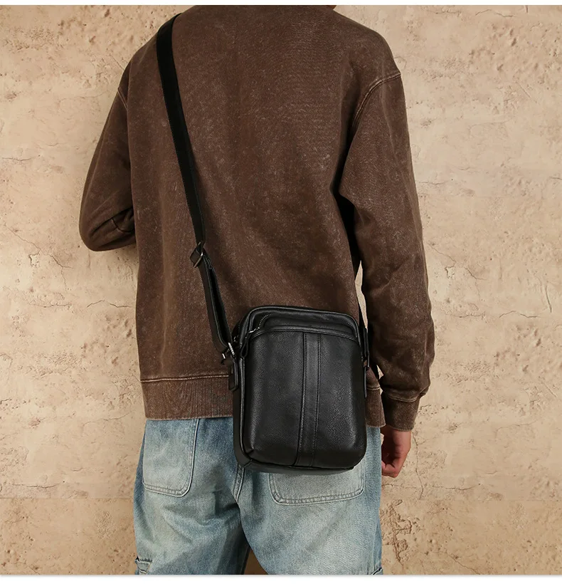 

Men's vertical square cross-body backpack commuting large capacity business portable multi-functional high-grade shoulder bag