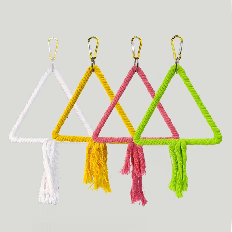 Pet Bird Toys Parrot Swing Rings Toy Bird Cage Accessories Decorations Colorful Cotton Rope Rings Bird Supplies Cotton Rope Toy