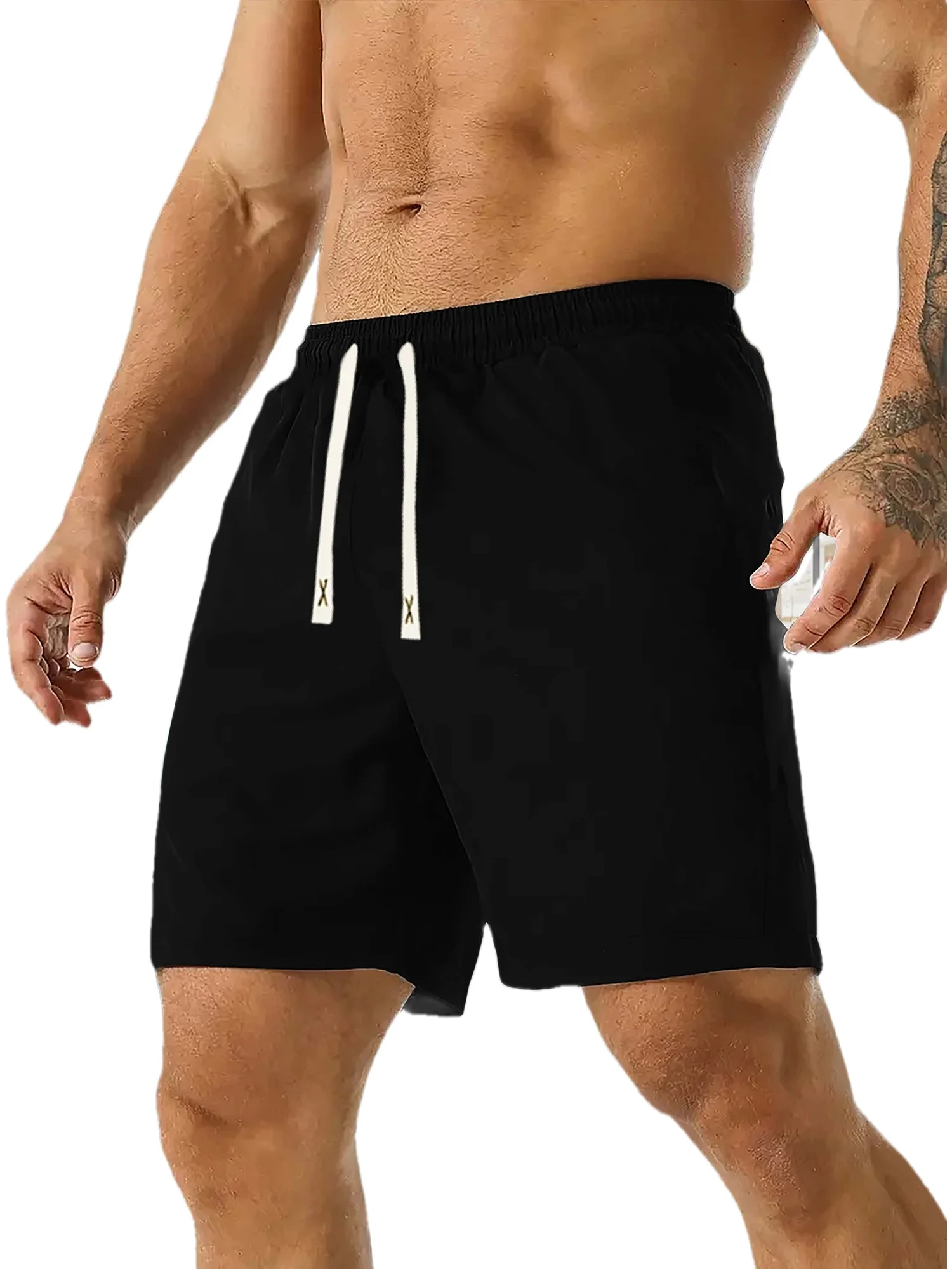 

Мужские модные шорты, повседневные летние шорты, свободные шорты с эластичной резинкой на талии для летнего уличного стиля