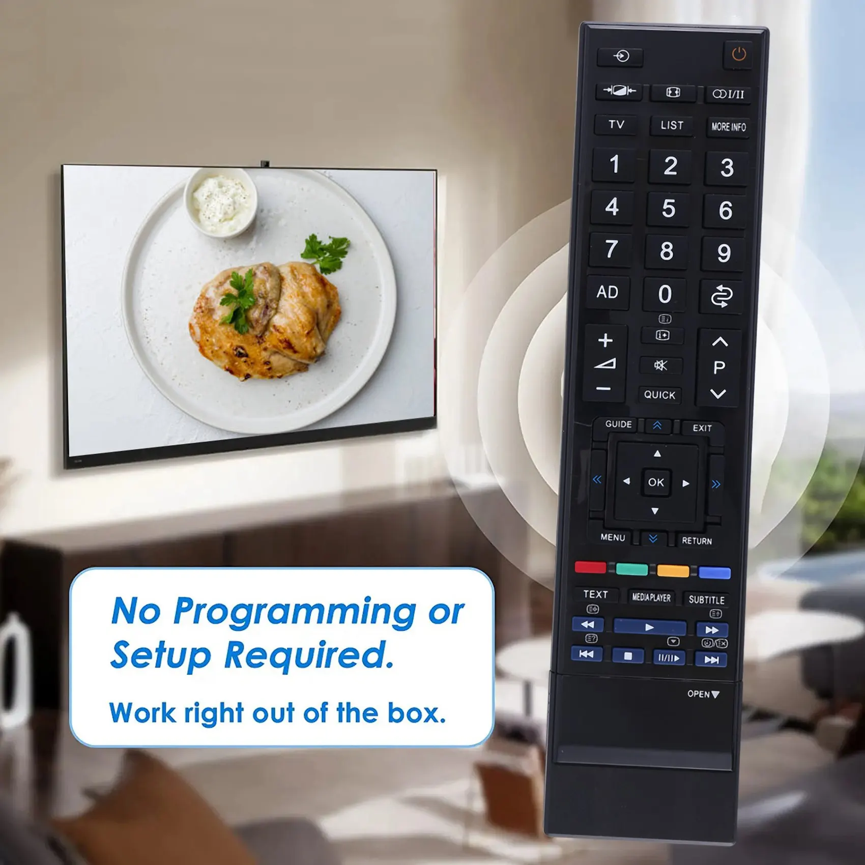 

VO-Replacement Remote Control For Toshiba CT-90345 TV Remote Control