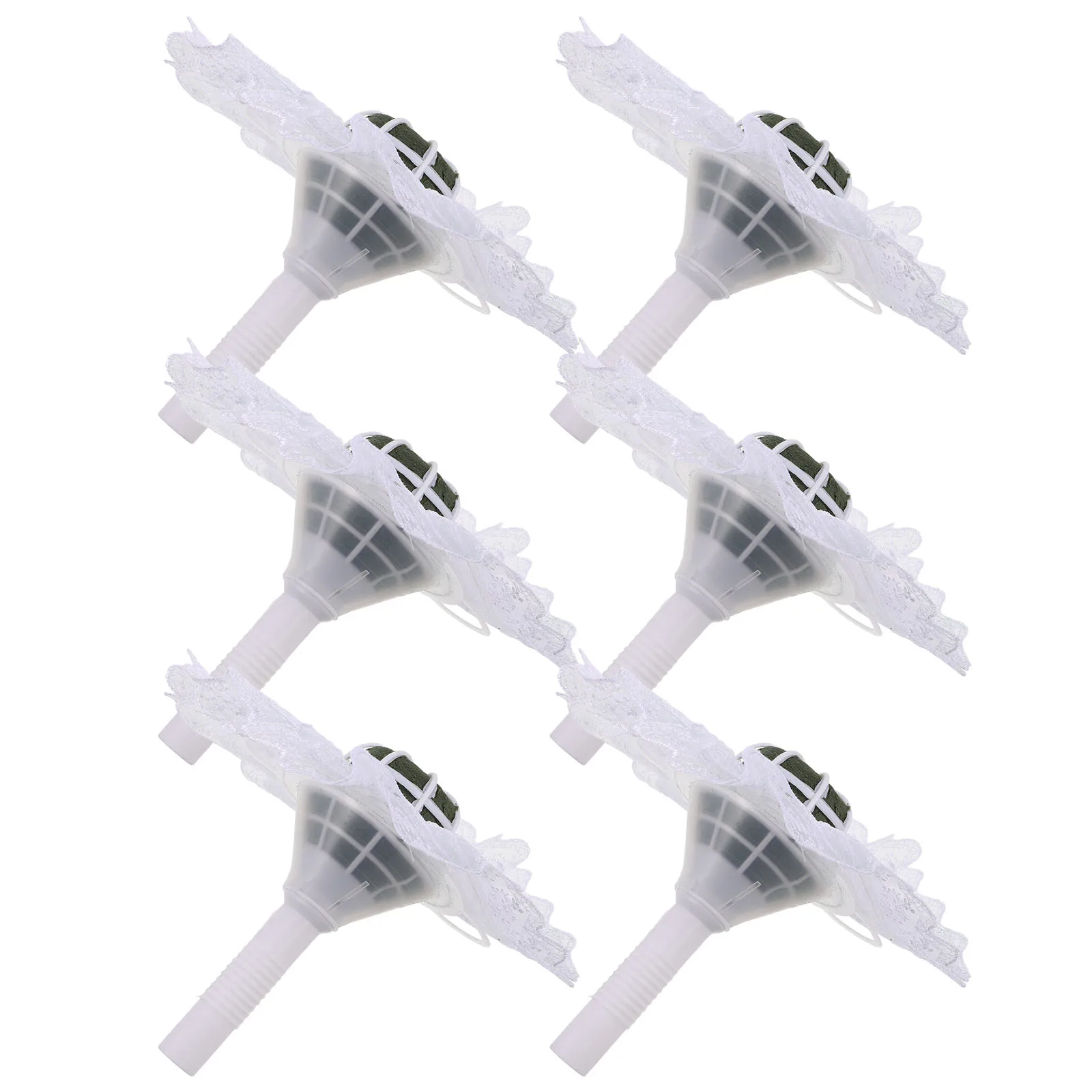 

6Pcs Floral Holder with Wet Edged Bridal Bouquet Holders for Wedding Flower Arrangements Resin Bouquet Handle Wedding