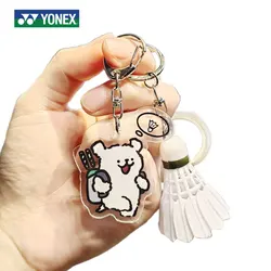 YONEX Cartoon Badminton Bag Keychain Fashionable Cute Tennis Racket Backpack Keychain Acrylic Pendant Couple's Gift