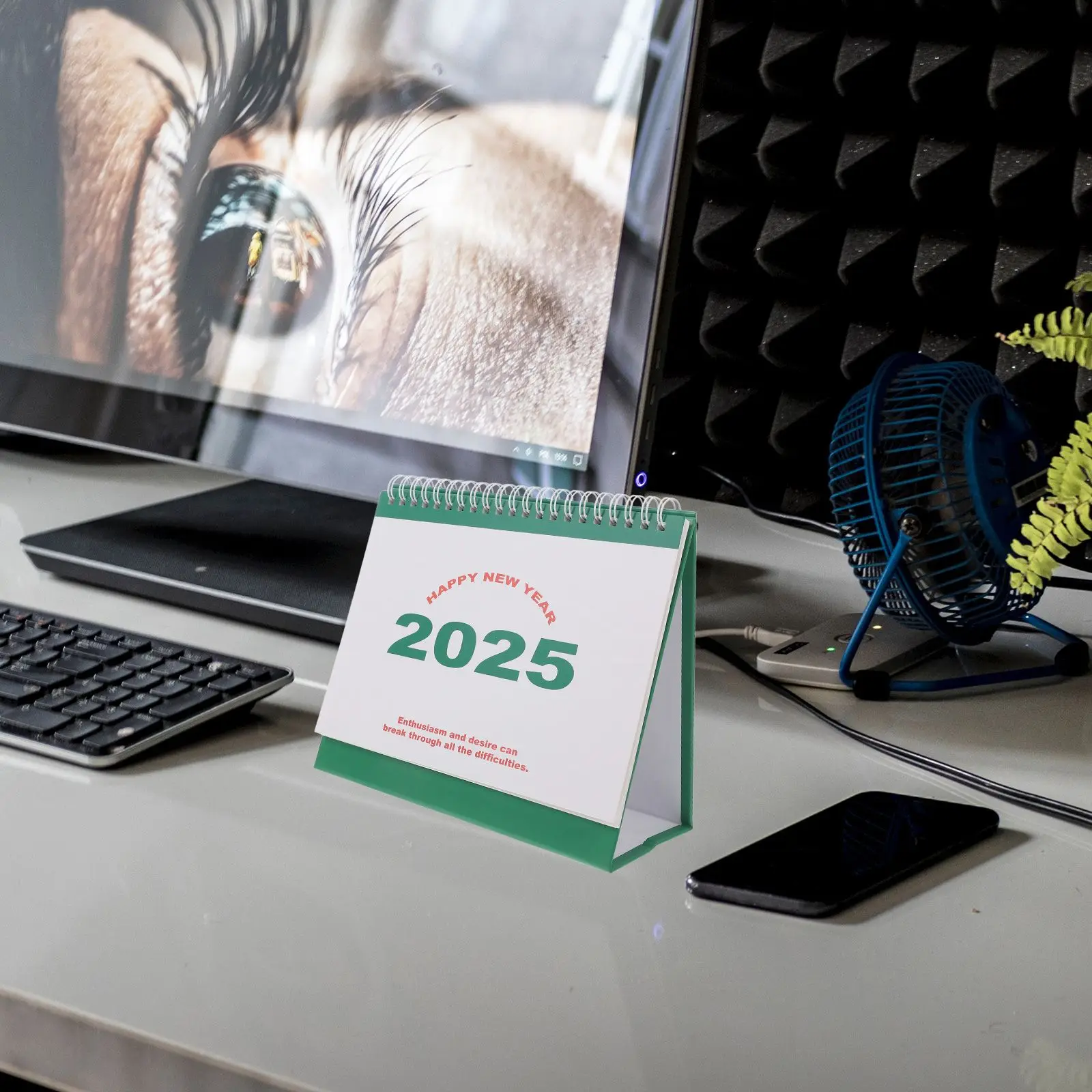 Simple Desk Calendar 2025 Fresh Planner Portable Standing Academic Home Mini Paper Schedule Tracking Cute Decorative