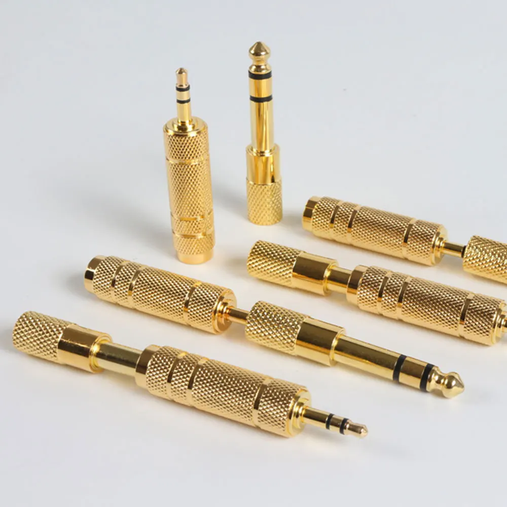 Musical Sound 2/6/12/24 Pieces 6.35mm 1/4 in Male Plug to RCA Female Jack Gold Plated TRS Adapter Guitar Audio Jack Connectors