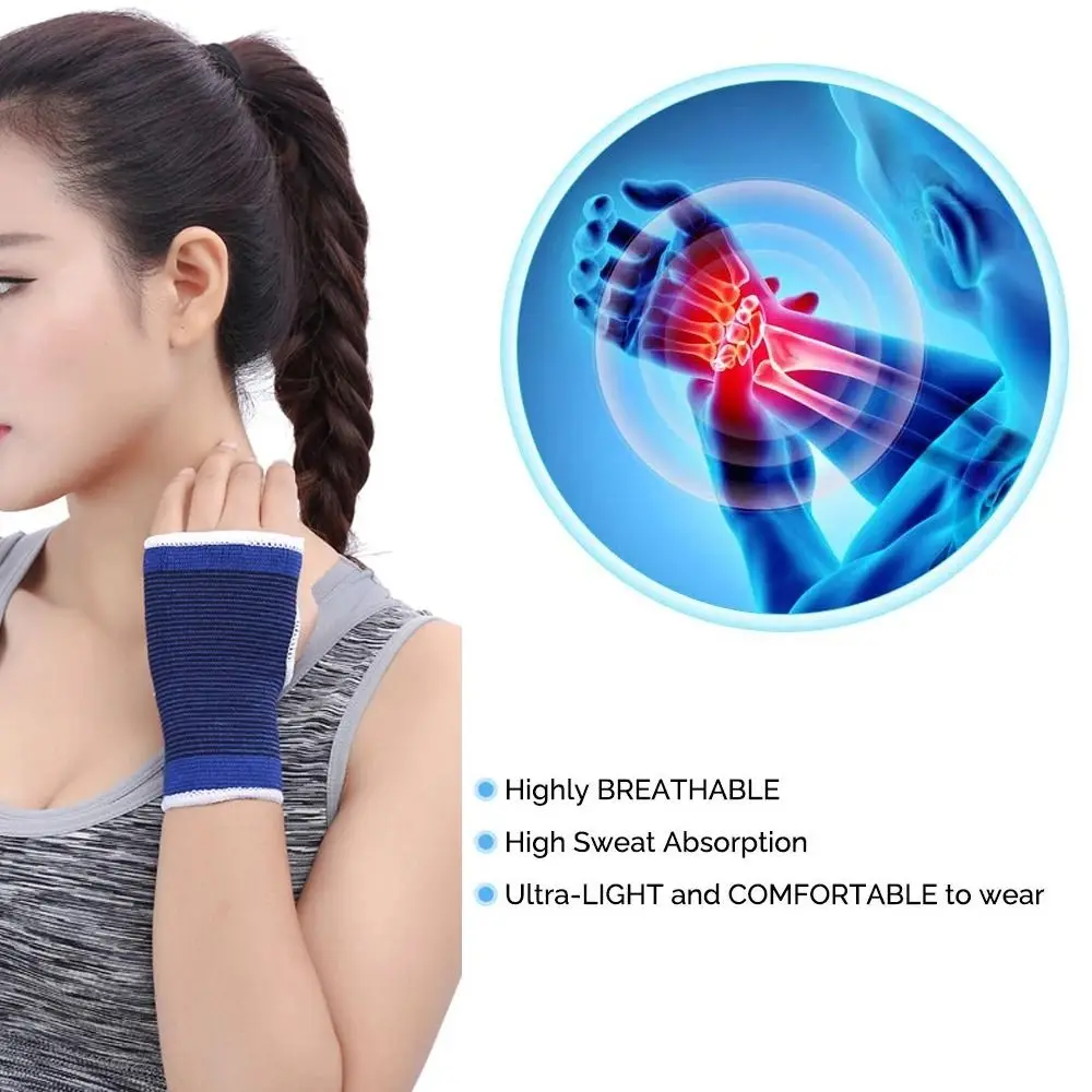 Polyester Cotton Elastic Wristband New Blue Muscle Protect Wrist Bandage Adjustable Anti Sprain Sprain Stabilizer Straps